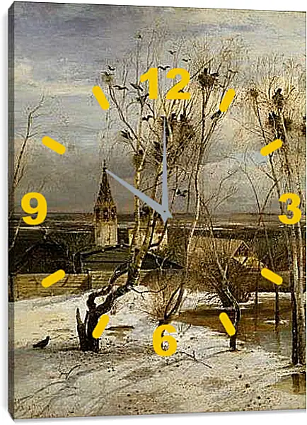 Часы картина - Грачи прилетели. Саврасов Алексей