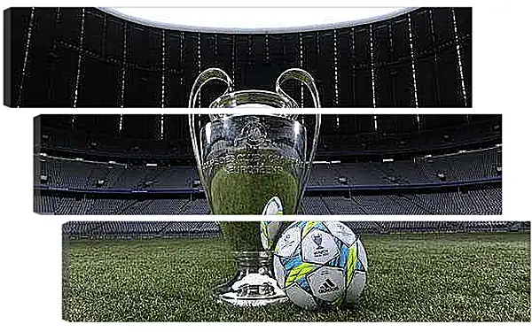 Модульная картина - Мяч и кубок Лиги Чемпионов