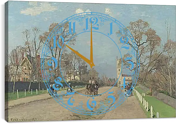 Часы картина - The Avenue, Sydenham. Камиль Писсарро