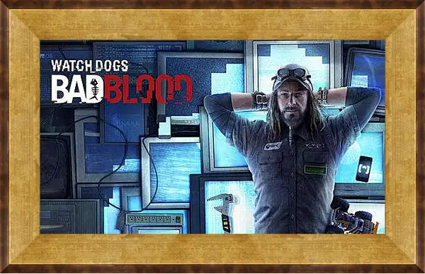 Картина в раме - watch dogs bad blood, monitors, man
