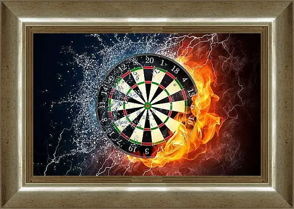 Картина в раме - Огненная мишень. Дартс.