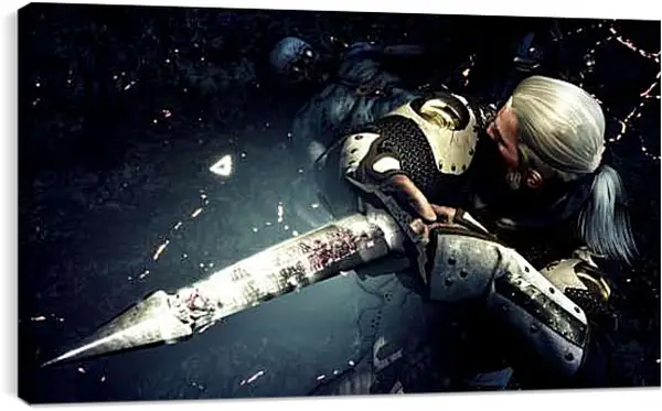 Постер на подрамнике - The Witcher (Ведьмак), Геральт в работе