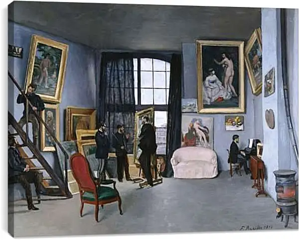 Постер на подрамнике - Мастерская на улице Ла Кондамин, 9. Жан Фредерик Базиль