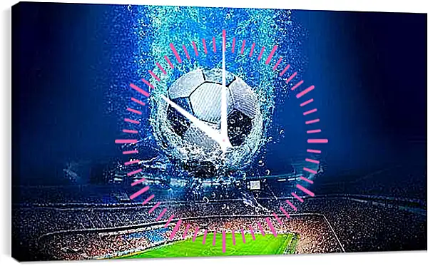 Часы картина - Мяч над стадионом