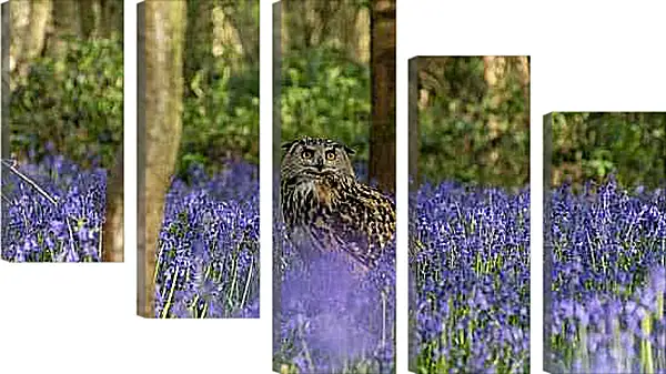 Модульная картина - Сова в цветах