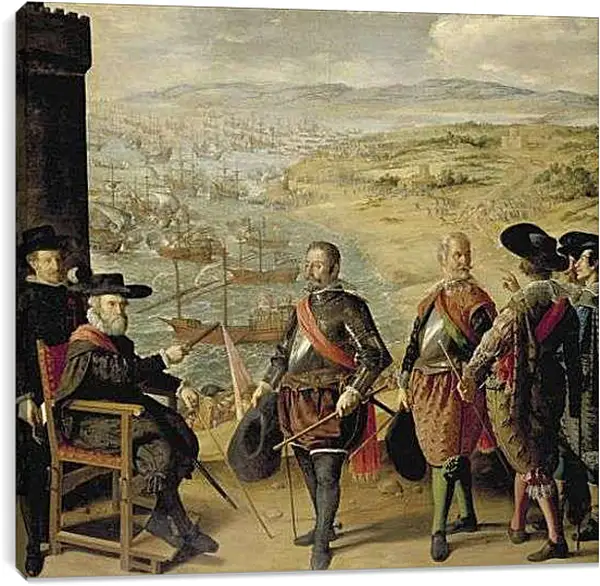 Постер на подрамнике - The Defense of Cadiz againts the English. Оборона Кадиса против англичан. Франсиско де Сурбаран