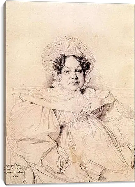 Постер на подрамнике - Madame Louis Francois Bertin, nee Genevieve Aimee Victoire Boutard. Жан Огюст Доминик Энгр