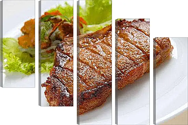Модульная картина - Стейк-Рибай. Аппетитный стейк.