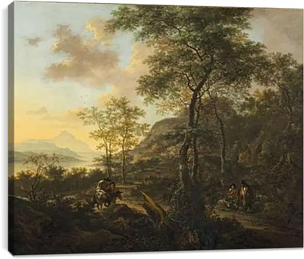 Постер на подрамнике - Итальянский пейзаж, вечер. Ян Бот