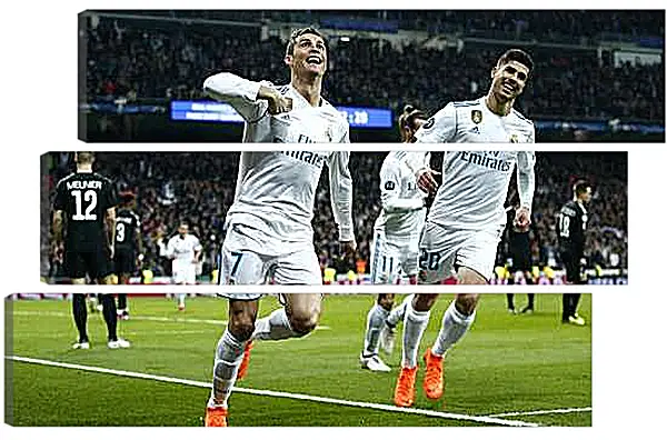 Модульная картина - Празднование гола. ФК Реал Мадрид. FC Real Madrid