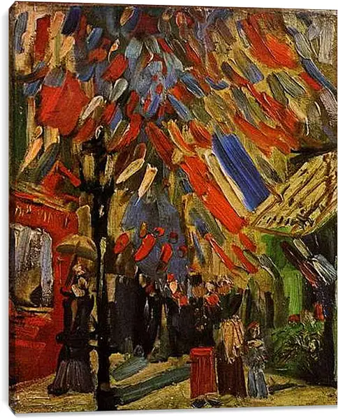 Постер на подрамнике - The Fourteenth of July Celebration in Paris. Винсент Ван Гог