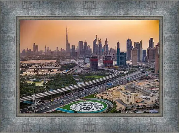 Картина в раме - Общий вид города. Дубай