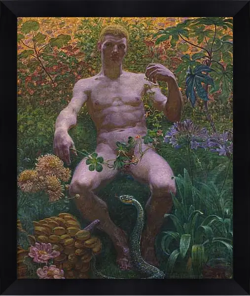 Картина в раме - Adam in Paradise. Педер Хенрик Кристиан Сартман