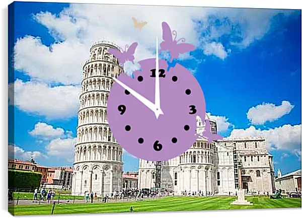 Часы картина - Пизанская башня 3. Италия