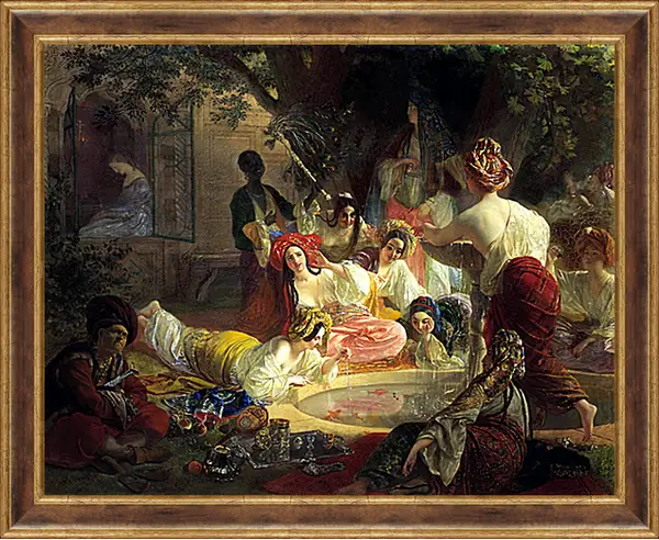 Картина в раме - Бахчисарайский фонтан. Брюллов Карл Павлович