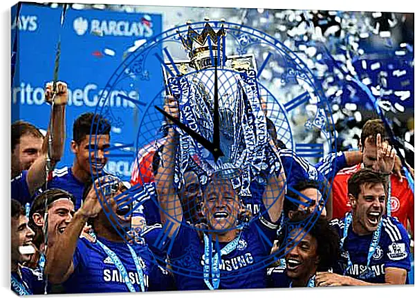 Часы картина - Победа в АПЛ. ФК Челси. FC Chelsea