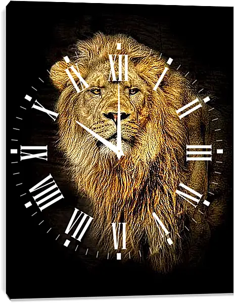 Часы картина - лев