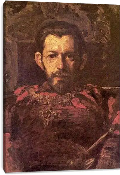 Постер на подрамнике - Портрет Сергея Саввича Мамонтова. Коровин Константин