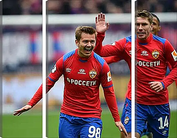 Модульная картина - Празднование гола. ФК ЦСКА Москва. FC CSKA Moscow