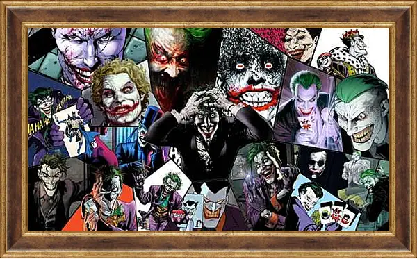 Картина в раме - Джокер. Бэтмен. Комиксы. Коллаж