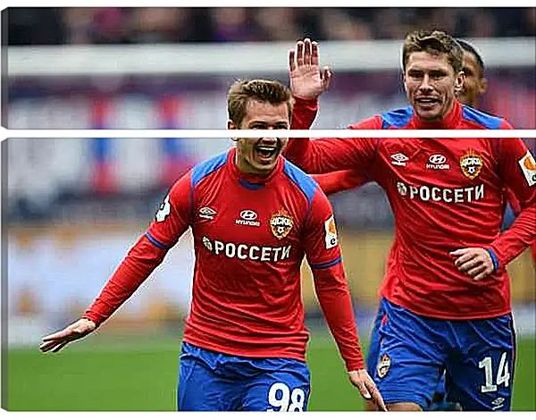 Модульная картина - Празднование гола. ФК ЦСКА Москва. FC CSKA Moscow