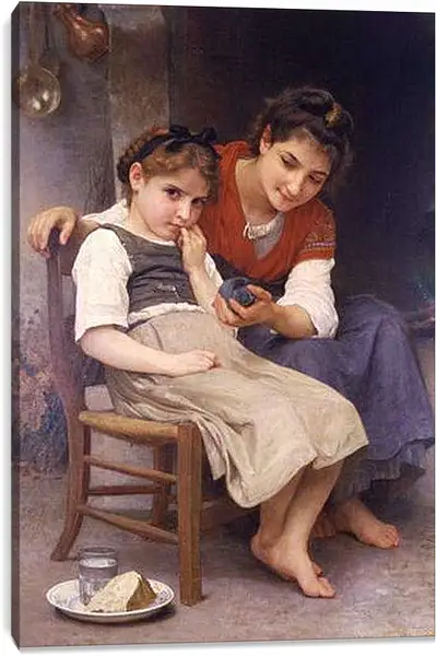 Постер на подрамнике - Petite Boudeuse. Маленькая ворчунья. Адольф Вильям Бугро