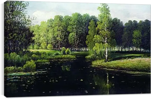 Постер на подрамнике - Лесной пейзаж. Ефим Волков