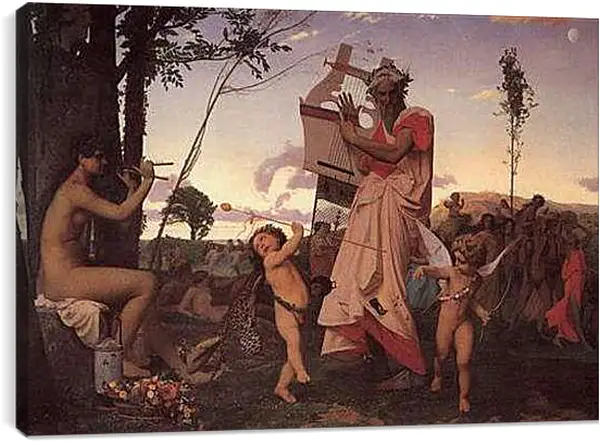 Постер на подрамнике - Anacreon, Bacchus and Cupid. Жан-Леон Жером