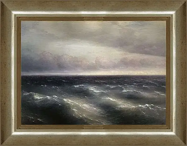 Картина в раме - Черное море (На Черном море начинает разыгрываться буря). Иван Айвазовский