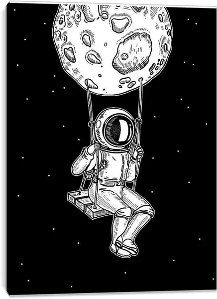 Постер на подрамнике - Астронавт на качелях
