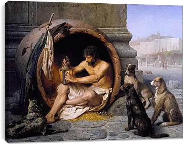 Постер на подрамнике - Диоген. Жан-Леон Жером