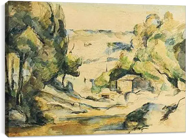 Постер на подрамнике - Paysage en Provence. Поль Сезанн