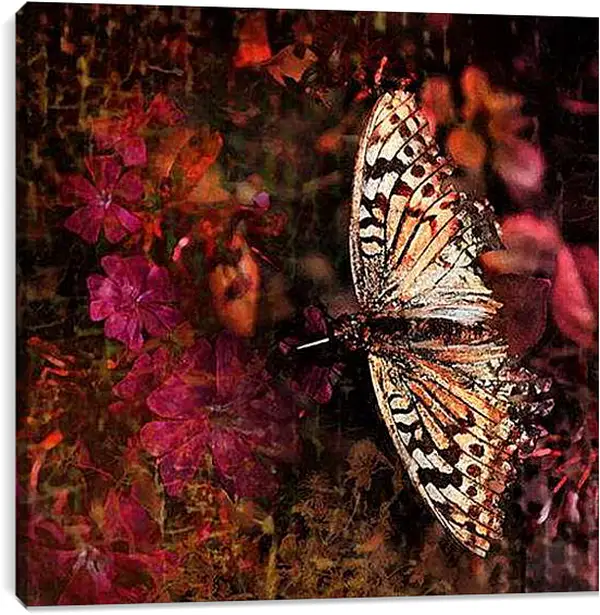 Постер на подрамнике - Панно с бабочкой