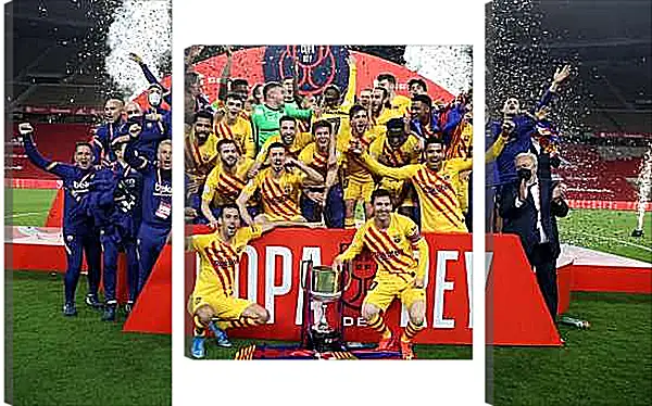 Модульная картина - Победа в кубке Испании. ФК Барселона. FC Barcelona