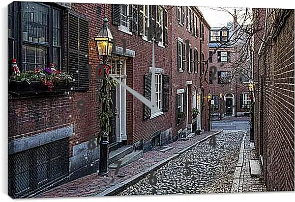 Часы картина - Улица в Бостоне