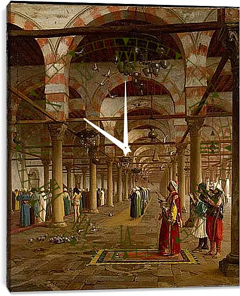 Часы картина - Prayer in the Mosque - Молитва в мечети. Жан-Леон Жером