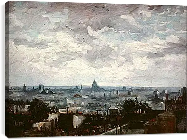 Постер на подрамнике - View of the Roofs of Paris. Винсент Ван Гог