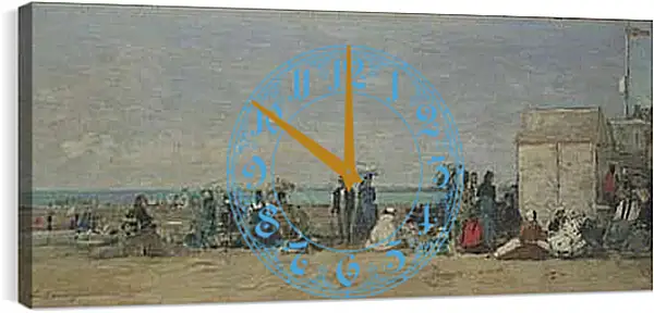 Часы картина - Beach Scene, Trouville (1) Эжен Буден