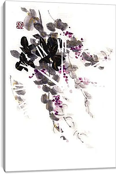 Часы картина - Орхидеи