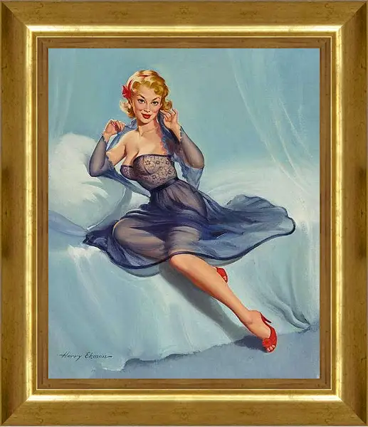 Картина в раме - Девушка пин ап