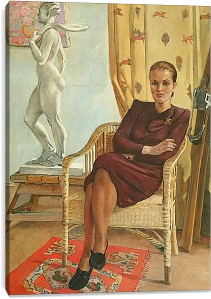 Постер на подрамнике - Портрет архитектора Тамары Милешиной. Александр Дейнека