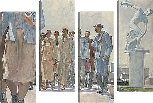 Модульная картина - Герои первой пятилетки. Александр Дейнека