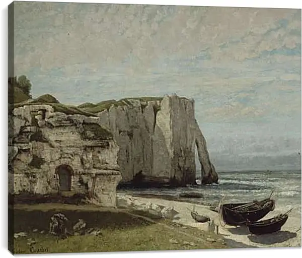 Постер на подрамнике - Скалы в Этрета после шторма. Жан Дезире Гюстав Курбе