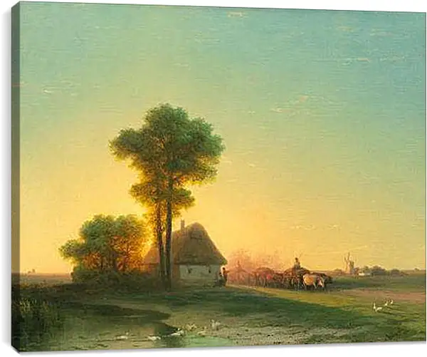 Постер на подрамнике - Вечер на Украине. Иван Айвазовский