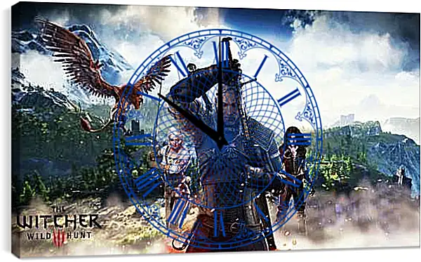 Часы картина - The Witcher 3 (Ведьмак). Геральт, Цири, Йен