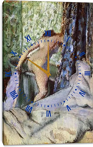 Часы картина - Le Bain, le bain matinal. Эдгар Дега