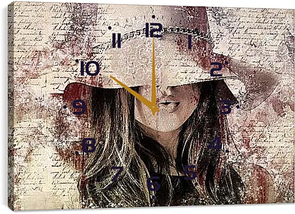 Часы картина - Цепочка на шляпке