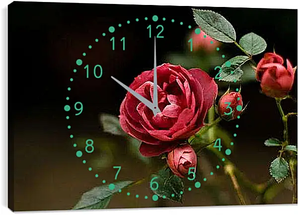 Часы картина - Розы
