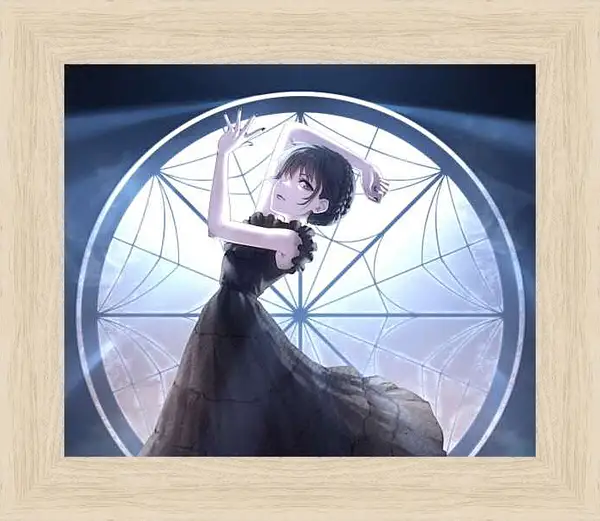 Картина в раме - Уэнсдей Аддамс в чёрном платье