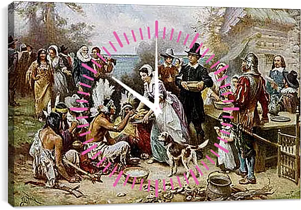 Часы картина - The First Thanksgiving. Жан-Леон Жером